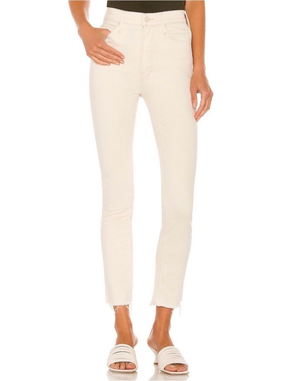 MOTHER The Dazzler Ankle Fray Jeans in Superstition